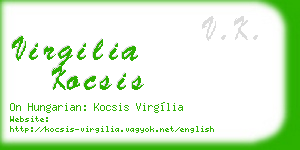 virgilia kocsis business card